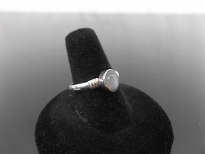 .925 Sterling Silver Moonstone Cabochon Ring Size 8