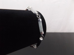 .925 Sterling Silver Multi Stone Jade, Coral, Onyx, etc. Bracelet