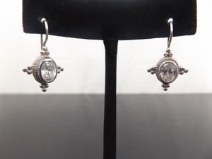 .925 Sterling Silver Oval Cut Zirconia Hook Earrings
