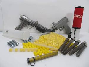 lot 18 image: 2 Paintball Guns wSupplies
