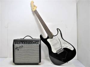 lot 23 image: Working LYON by Washburn Electric Guitar wSquier Fender Amp