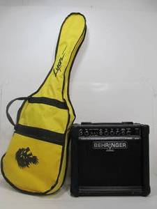lot 24 image: Working LYON by Washburn Electric Guitar wSquier Behringer Amp