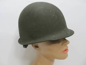 lot 42 image: Old Steel US Military Helmet wLiner