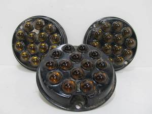 lot 66 image: 3 Old Vintage ANTHES Force Oil Company Marble Glass Eye Automobile Reflectors