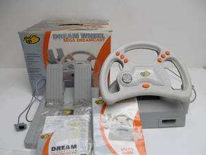 lot 95 image: Mad Katz Sega Dreamcast Dream Wheel Video Game Racing Controller Set