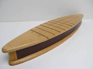 lot 179 image: Excellent Large Hand Made Wood Ocean Liner Cribbage Board