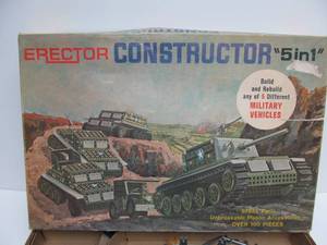 lot 185 image: Very Cool Vintage CONSTRUCTOR Military Erector Set 