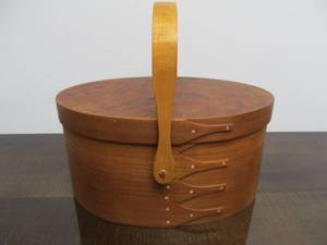 lot 237 image: Fantastic Quality Artist Made Cherry wElm Burl Oval Box