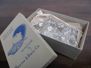 lot 239 image: NOS 1930s-40s WHITING & DAVIS Metal Mesh Handbag
