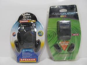 lot 69 image: NOS Unopened Sony WALKMAN & Coby Portable Radio & Headset