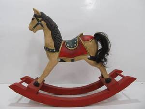 lot 141 image: Painted Wood Rocking Horse