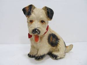 lot 148 image: Vintage 1930s era Chalkware Dog
