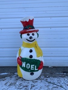 lot 320 image: Awesome Vintage NOEL Snowman Christmas Blow Mold Lawn Decoration