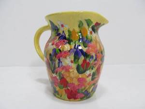 lot 307 image: Vintage Hand Painted Floral Signed Beth Sartin Marshall Pottery Pitcher