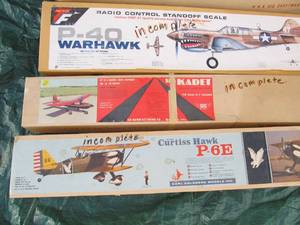 lot 132 image: Group of Large Balsa RC Airplane Model Kits