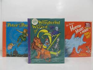 lot 277 image: 3 Brand New Sealed Pop-Up Books - Peter Pan, Wizard of Oz & Horton Hears a Who