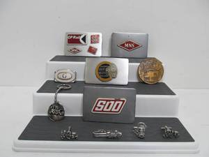 lot 295 image: Lot of Vintage RAILROAD Belt Buckles Cufflinks etc