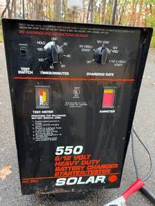 lot 101 image: Solar 6  12 Volt Heavy Duty Battery Charger  Starter  Tester Model 550