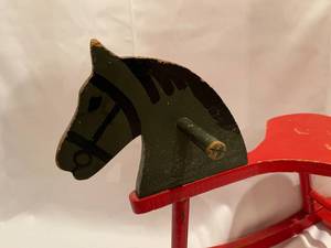 lot 139 image: Vintage Hand Painted Wooden Rocking Horse