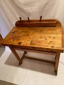 lot 153 image: Vintage Wooden Table Believed to be a Soldering Table