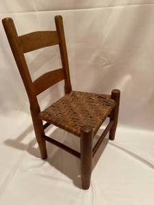 lot 157 image: Vintage Childs Wooden Woven Seat Chair