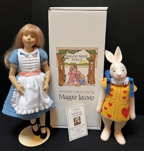 lot 207 image: Maggie Iacono Doll The White Rabbit and Alice