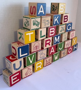 lot 216 image: Wooden Alphabet Blocks