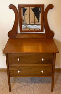lot 218 image: Antique Childrens Wooden Play Dresser with 2 Drawers