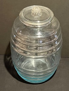 lot 163 image: Large Vintage Glass Pickle Jar with Lid