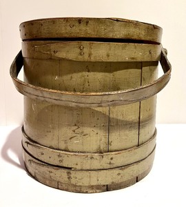 lot 270 image: Primitive Ferkin Farmhouse Bucket with Lid