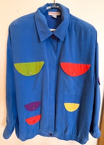 lot 433 image: Vintage Adam Douglass Adrianna Papell 100% Silk Jacket, Shirt and Pant Set