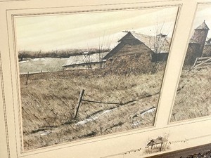 lot 147 image: 1977 Farm House Framed Art Print with Ornate Frame