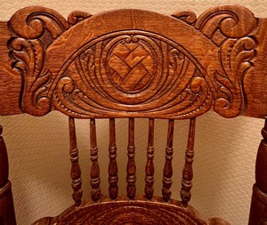 lot 483A image: Vintage Pressed Wood Rocking Chair