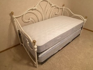 lot 375A image: Lovely Metal Day Trundle Bed