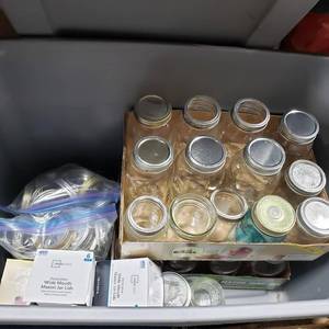 LARGE LOT OF CANNING JARS & SUPPLIES