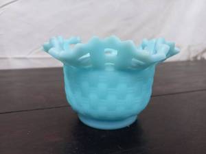 Blue Fenton Glass Bowl