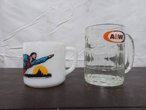 Vintage Collectible Mugs A&W, & Superman