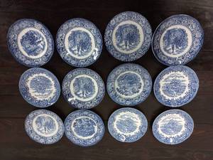 Lot Of Blue & White Ceramic Tea Saucers