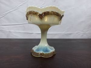 Vintage Custard Glass Compote