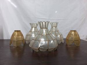 5 Vintage MCM Capiz Shell Lamp Shade