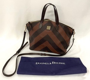 lot 11 image: Dooney & Bourke Large Gabriella Chevron Satchel with Dust Bag
