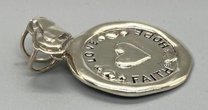 lot 24 image: Love Faith Hope Sterling Silver Pendant