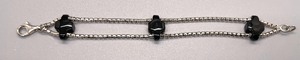 lot 25 image: Sassy Sterling Silver Bracelet with 3 Sliding Black Onyx Beads