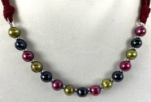 lot 29 image: Muti-Colored Freshwater Pearl and Sterling Silver Necklace