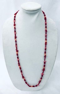 lot 44 image: Sterling Silver Necklace with Radiant Red Beads