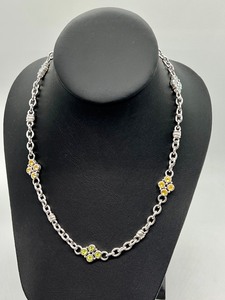lot 84 image: Gorgeous Judith Ripka Sterling and Cubic Zirconia Topaz, Citrine and Peridot Necklace