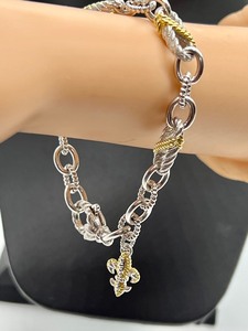lot 88A image: Judith Ripka Sterling and Gold Overlay Multi-Link Cable Bracelet