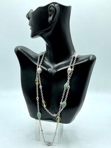 lot 4A image: Judith Ripka Sterling and Lemon Quartz and Turquoise 34 Necklace