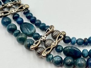 lot 125 image: Carolyn Pollack Triple Strand Sterling and Apatite Beaded Necklace