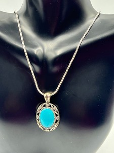 lot 102 image: Carolyn Pollack Sterling and Turquoise Necklace